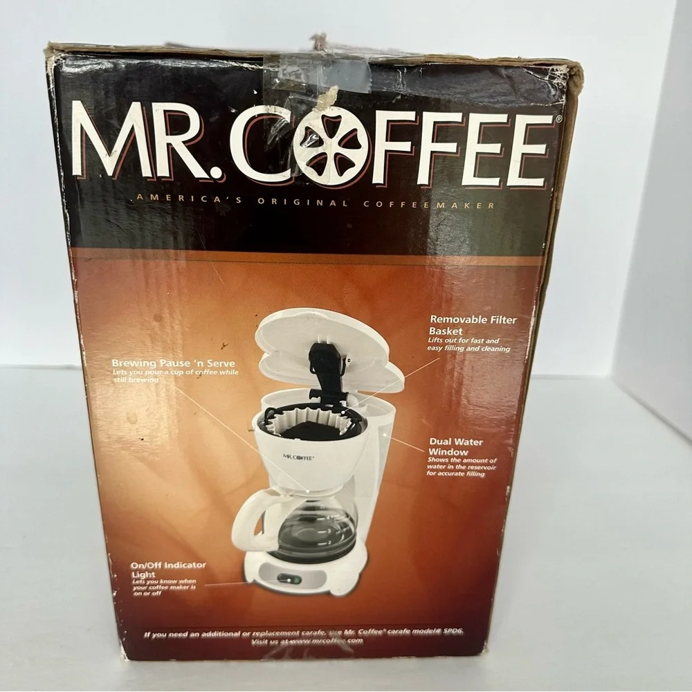 Mr. Coffee 5 Cup Coffeemaker White Open Box Complete Brewing Pause On And Off